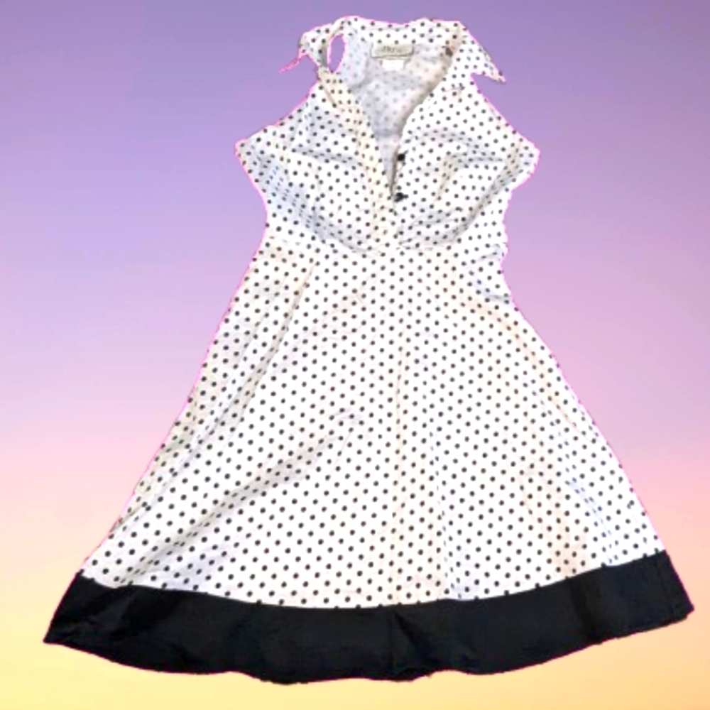Chic Black White Polka Dot Dress Pin-Up Sundress